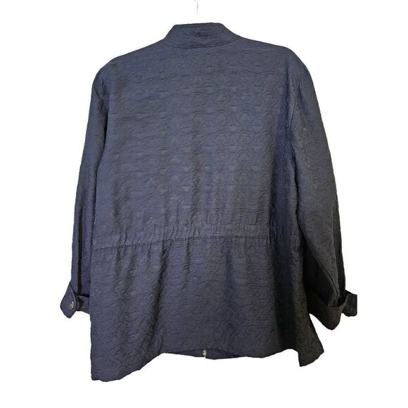 Christopher & Banks navy blue zip up jacket.  Size P/XL. - Picture 3 of 5